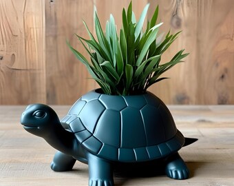 Maceta de tortuga: Maceta ecológica para suculentas con forma de animal impresa en 3D