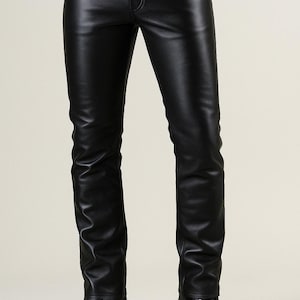 Men’s black genuine leather pants