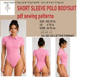 women bodysuit short sleeve Sewing Pattern - Downloadable PDF Sewing Pattern |A4 US Letter Printable | Instant Downloadable