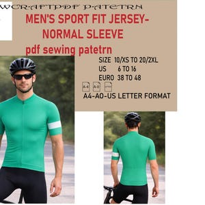 Men’s Sport Fit Jersey Sewing Pattern PDF, Athletic T-Shirt Pattern, Short Sleeve Active-wear, Gym Shirt Pattern, Instant Download
