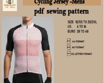 Patrón de costura para maillot de ciclismo de hombre / Corte Pro Fit (Descarga en PDF)