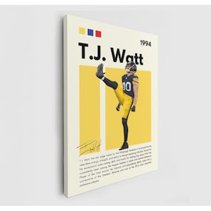 American Football Defender Canvas Print, Black and Yellow Gridiron Wall Art - Steel City Sports Decor, Athletic Edge Rusher Poster