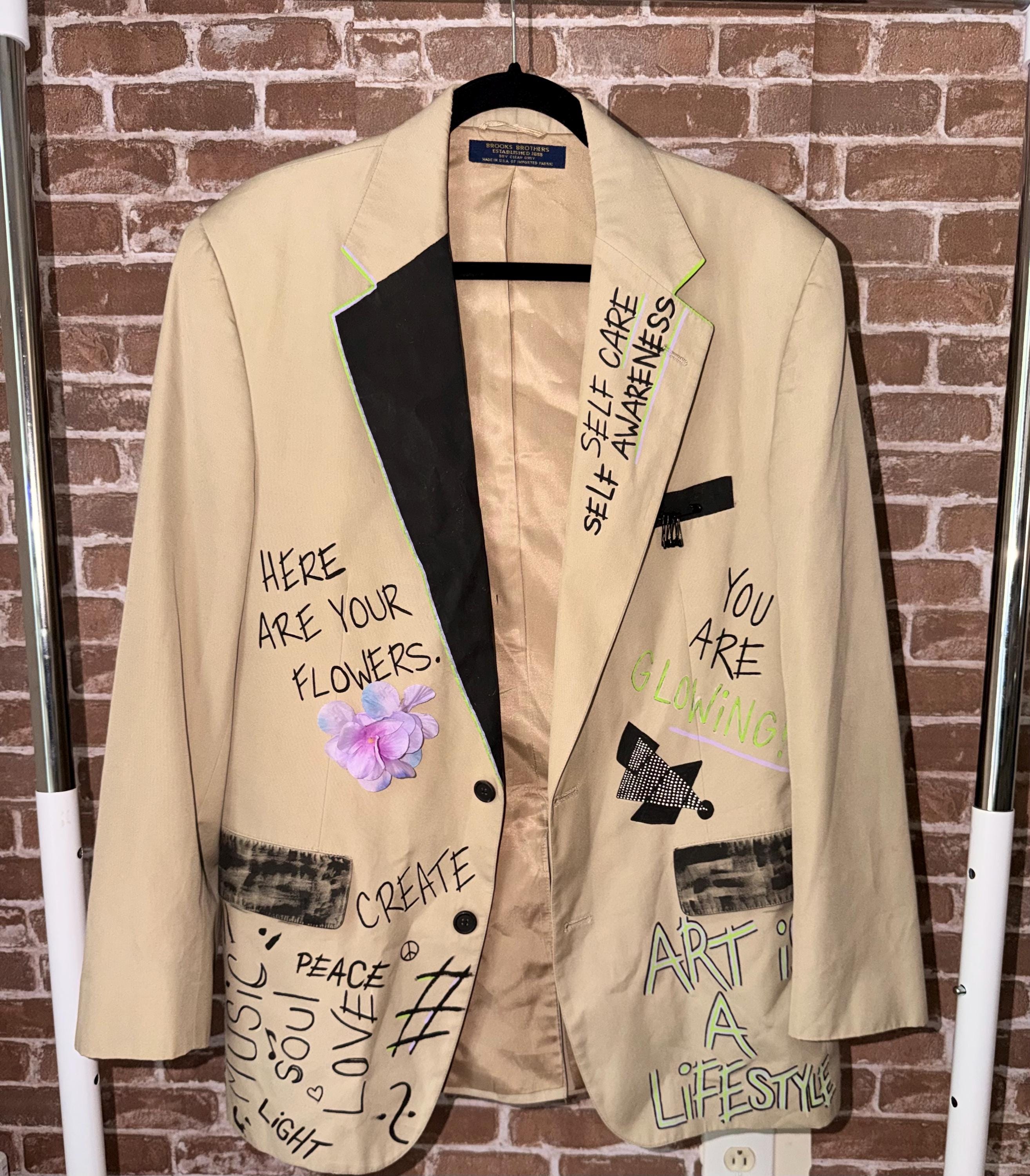 Mens Hand Painted Blazer - Etsy