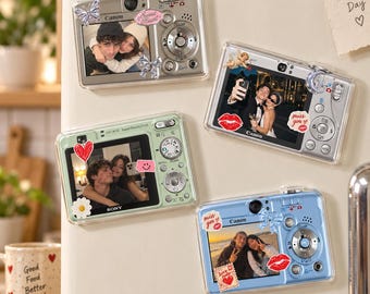 Custom Vintage Photo Fridge Magnet, Personalized Photo Magnet, Camera Frame Photo Magnet, Gift for Boyfriend/Girlfriend, Anniversary Gift