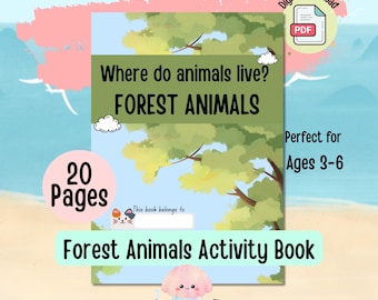 Forest Animals Activity Book for Preschool and Kindergarten | Animal Habitats Worksheets - Woodland