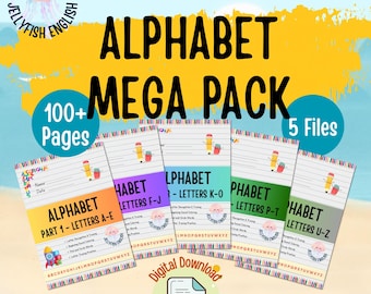 Alphabet Worksheets A-Z Mega Bundle | Letter Recognition, Phonics, Handwriting, Early Literacy Centers