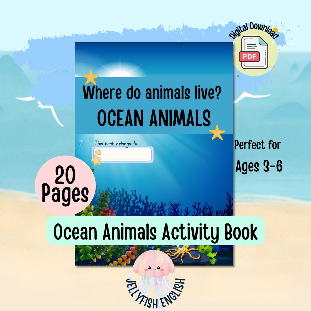 Ocean Animals Activity Book for Preschool and Kindergarten | Animal ...
