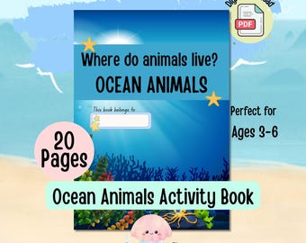 Ocean Animals Activity Book for Preschool and Kindergarten | Animal Habitats Worksheets | Homeschool Science