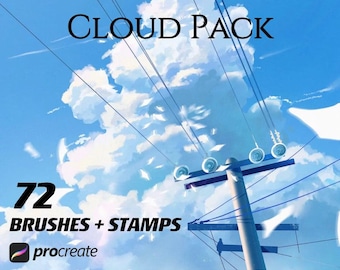 Cloud Brushes for Procreate | 25 Realistic Sky & Cloud Stamp Brushes | Digital Painting Brush Set | Instant Download