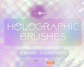 Holographic Brushes for Procreate | Iridescent, Shimmer & Glow Effects | Digital Art Brushes