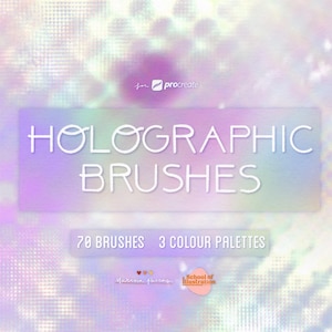 Holographic Brushes for Procreate | Iridescent, Shimmer & Glow Effects | Digital Art Brushes