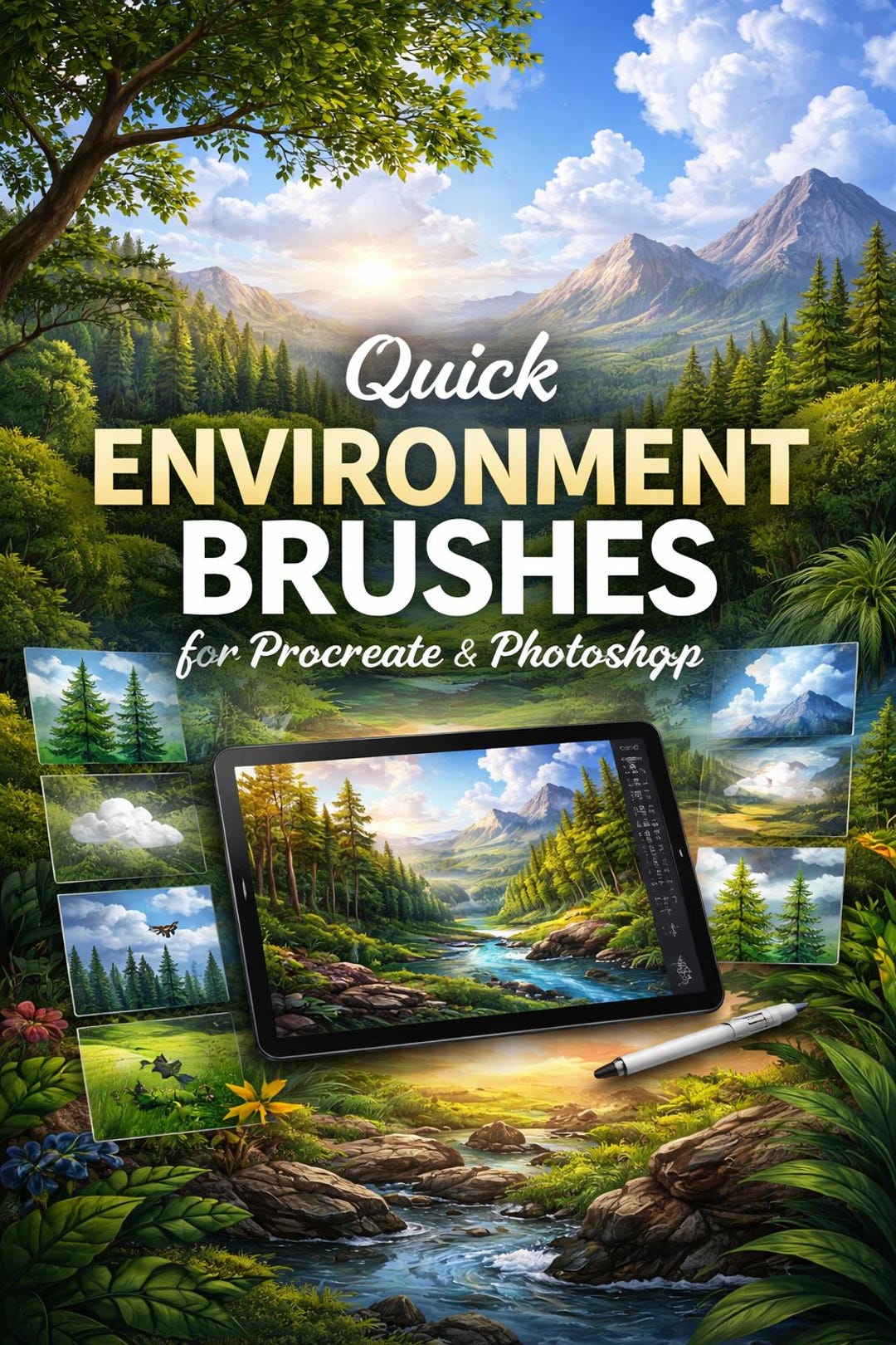Quick Environment Brushes for Procreate & Photoshop | Landscape, Nature ...