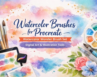 Watercolor Brushes for Procreate | Watercolor Wonder Brush Set | Digital Art & Illustration Tools