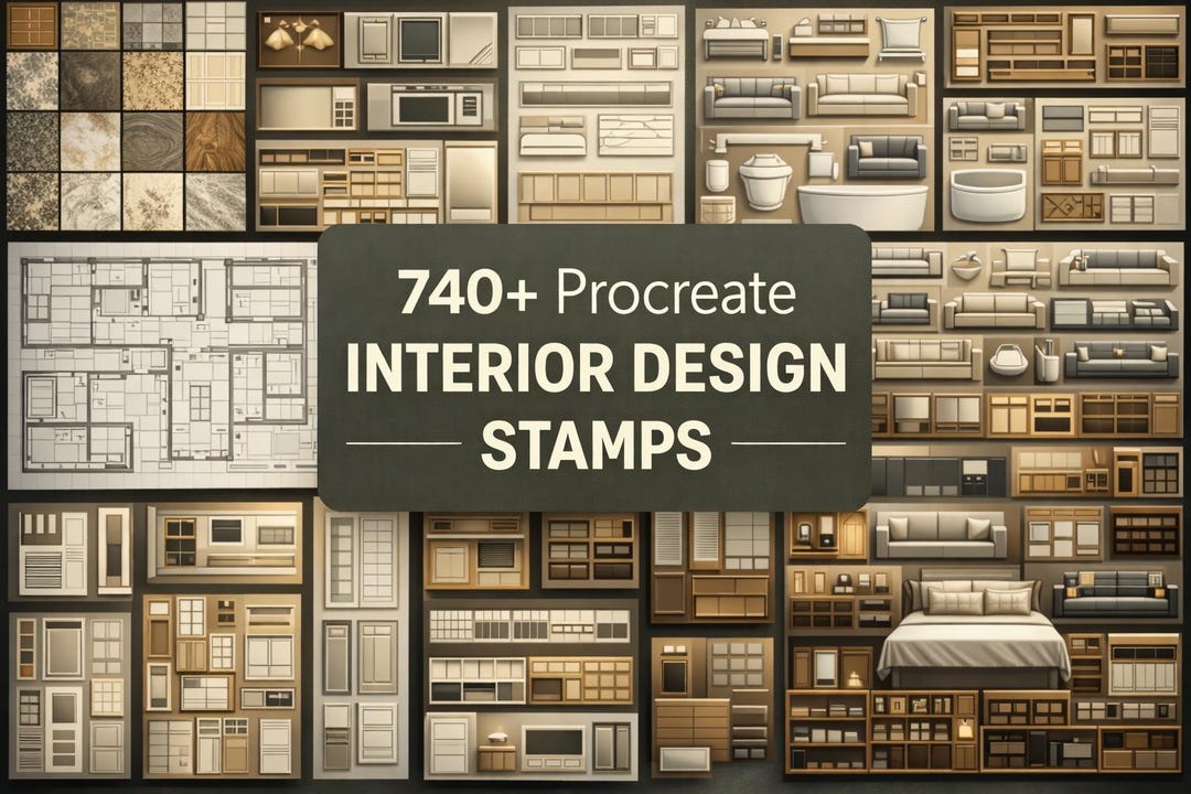 740+ Procreate Interior Design Stamps - Etsy