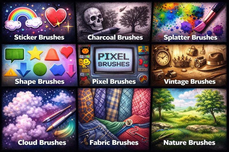 5000+ Procreate Brushes Mega Pack | Digital Art Brushes for Drawing ...