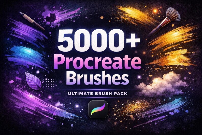 5000+ Procreate Brushes Mega Pack | Digital Art Brushes for Drawing ...