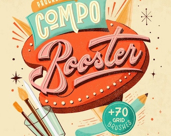 Compo Booster Retro Brushes for Procreate – Vintage Texture & Halftone Brush Set