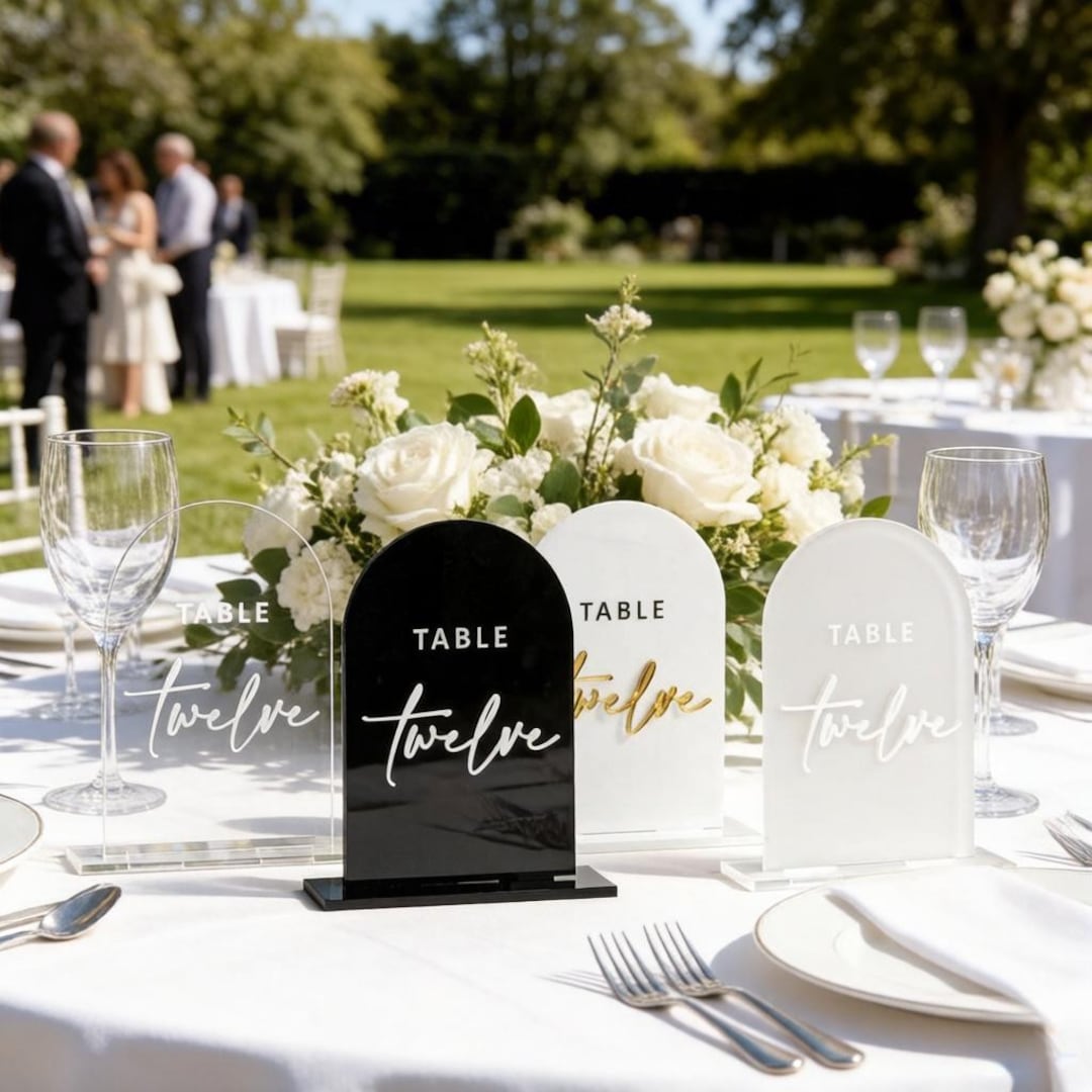 Arch Acrylic Wedding Table Numbers – Modern Arch Table Decor With ...