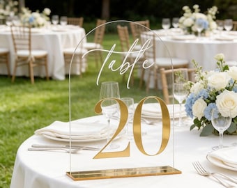 Acrylic Wedding Table Number,Gold Wedding Table Decor,Modern wedding Table decor,Suitable for Wedding Celebrations and Party Place Cards