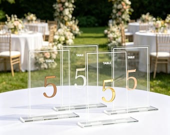 Acrylic Wedding Table Numbers, Modern Reception Table Signs, Elegant Wedding Centerpiece Decor, Elegant Number Set