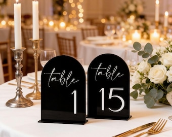 Modern Wedding Table Numbers, Minimalist Arch Reception Decor, Elegant Wedding Table Sign Set, Chic Party Decorations