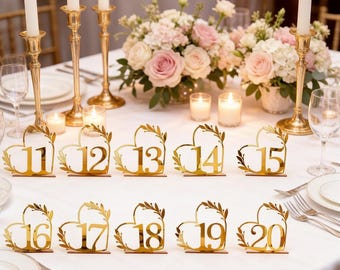 Heart Shape Acrylic Mirror Table Numbers – Elegant Table Decor | Wedding Table Decor, Perfect for Weddings, Parties & Events