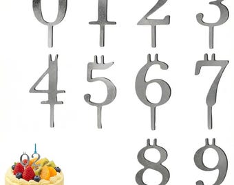 Reusable Number Birthday Candle Holder Set, 0-9 Digital Birthday Cake Candle Holders Set,Adjustable Candles Stand, Party Cakes Accessories