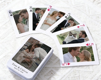 Custom Photo Playing Cards,Personalized Wedding Playing Cards,Wedding Book Idea Wedding Poker Cards Wedding Signing,Valentine's Day Gift