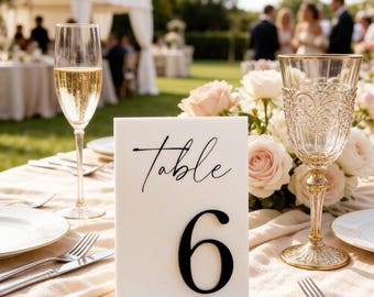 White Acrylic Table Numbers, Modern Wedding Reception Table Signs, Minimalist Centerpiece Decor, Elegant Number Set