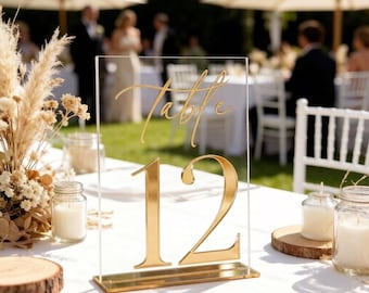 Acrylic Table Numbers,Elegant Wedding & Event Decor | Modern Wedding Table Decor, Reception Party Table Number Set, Wedding Party, Birthday