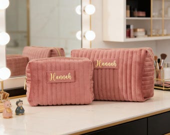 Personalised Makeup Bag,Custom Bridesmaid Gifts,Valentines Gift,Wedding Gift, Travel Toiletry Bag,Birthday Gift for Her