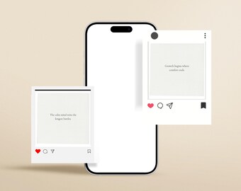 100 modelli motivazionali minimalisti per Instagram – Download digitale modificabile da Canva (quadrato e verticale)