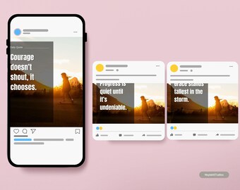 100 modelli di citazioni minimaliste per Instagram / Canva modificabili / 1080x1080 e 1080x1350 / Pacchetto di post motivazionali (download digitale)