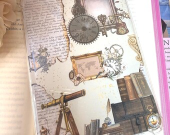 Tijdreizen door boeken Kindle-inzetstuk | Cadeau boekenliefhebber | Steampunk-leesaccessoire