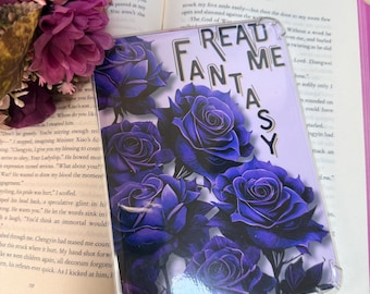 Read Me Fantasy Kindle Insert | Purple Roses Bookish Kindle Sleeve Art