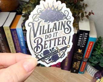Schurken Do It Better Aufkleber | Dark Romance Buchaufkleber | Grauer Fantasy Reader Vinyl