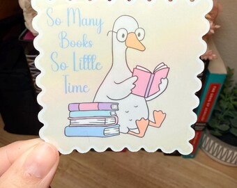 Sticker Goose Reading • Vinylsticker boekenliefhebber