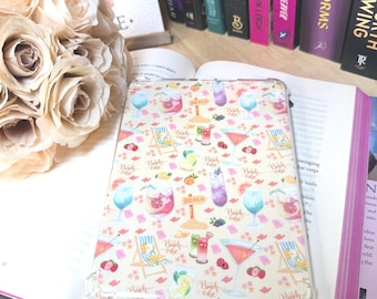 Beach Vibes Kindle Insert | Summer Reading Kindle Accessory | Tropical Drinks Pattern