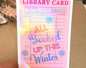 Bookish wintersticker • Bibliotheekpas, holografisch vinyl