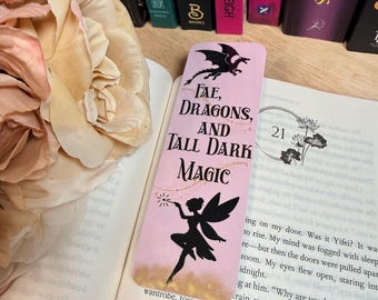 Fae Dragons and Tall Dark Magic Bookmark | Fantasy Reader Bookmark | Romantasy Book Lover Gift