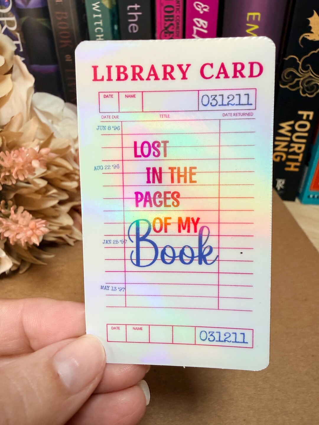 Lost in the Pages Library Card Sticker • Book Lover Gift - Etsy