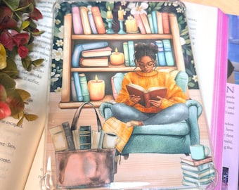 Cozy Bookish Kindle Insert | Reader Girl E-Reader Cover | Book Lover Gift