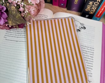 Pink & Gold Stripe Kindle Insert | Book Lover Decor