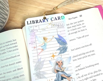 Fairy Holographic Library Card Bookmark with Gold Tassel | Whimsical Fantasy Book Lover Gift