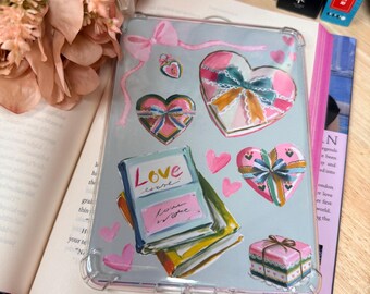 Romantic Heart Book Kindle Insert | Love Themed Kindle Decal