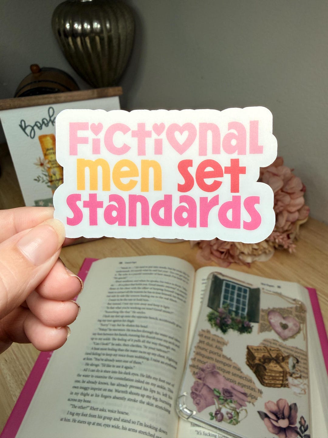 Fictional Men Set Standards Sticker | Romance Reader Sticker | Bookish ...