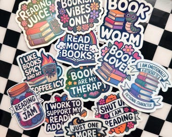 Book Lover Stickers: Reading Quotes, Bookish Vibes - Waterproof Vinyl Pack