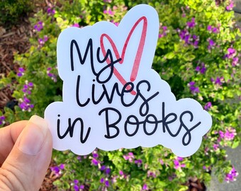 My Heart Lives in Books Sticker | Romance Reader Sticker