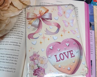 Inserto para Kindle con forma de corazón de San Valentín / Inserto para lector electrónico de romance rosa