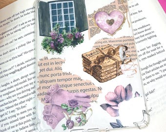 Cottagecore Kindle Insert | Vintage Floral Window, Book Lover Gift